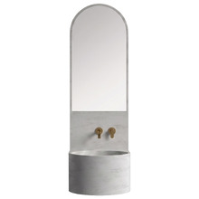 Marrakech 450mm Wall Hung Basin with Integrated Splashback & Mirror